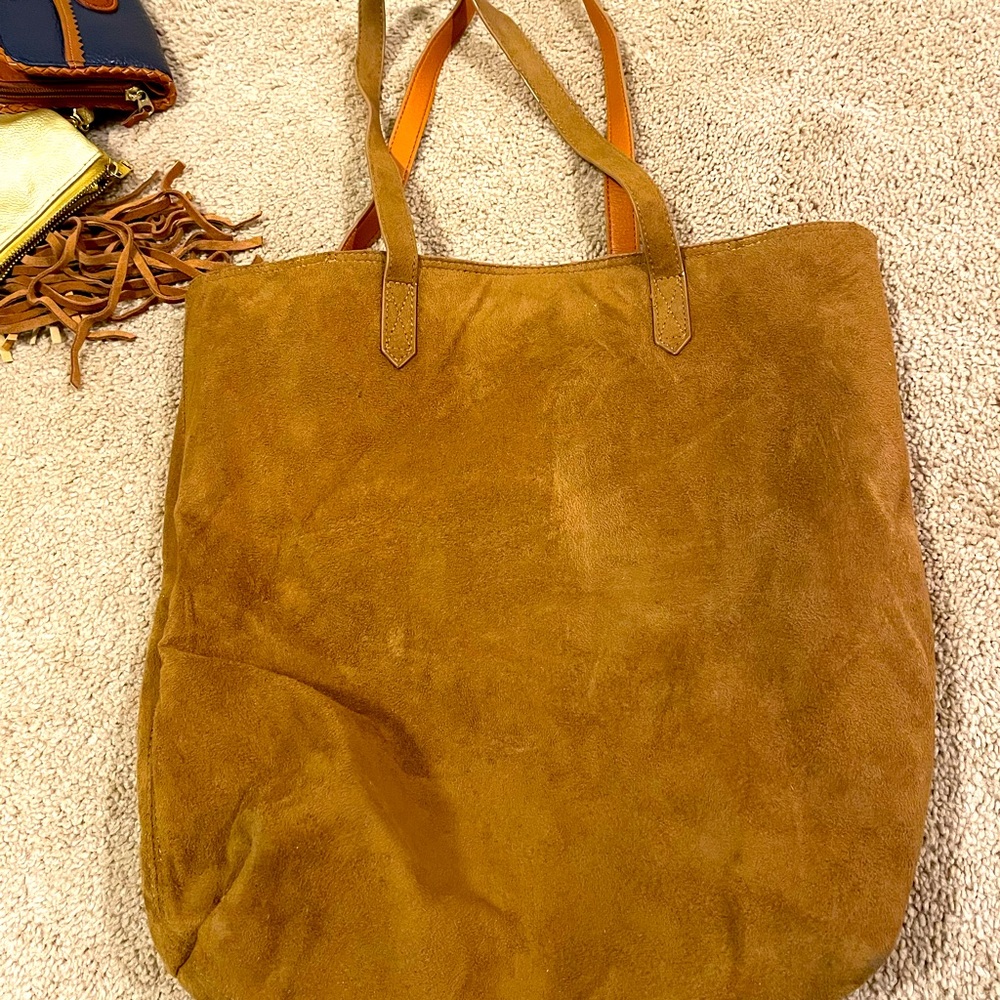 Suede tan hobo bag